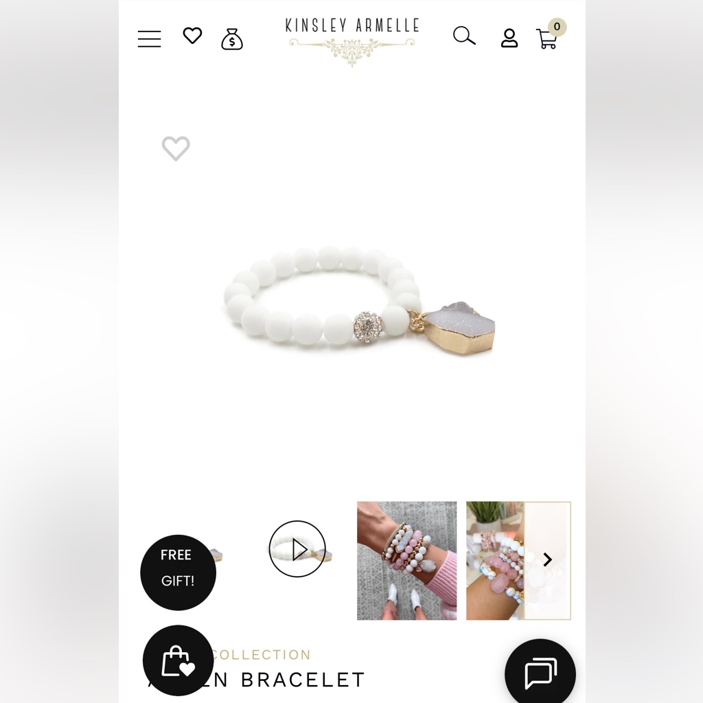 Kinsley Armelle Ashen White Gold Stone Bead Bracelet